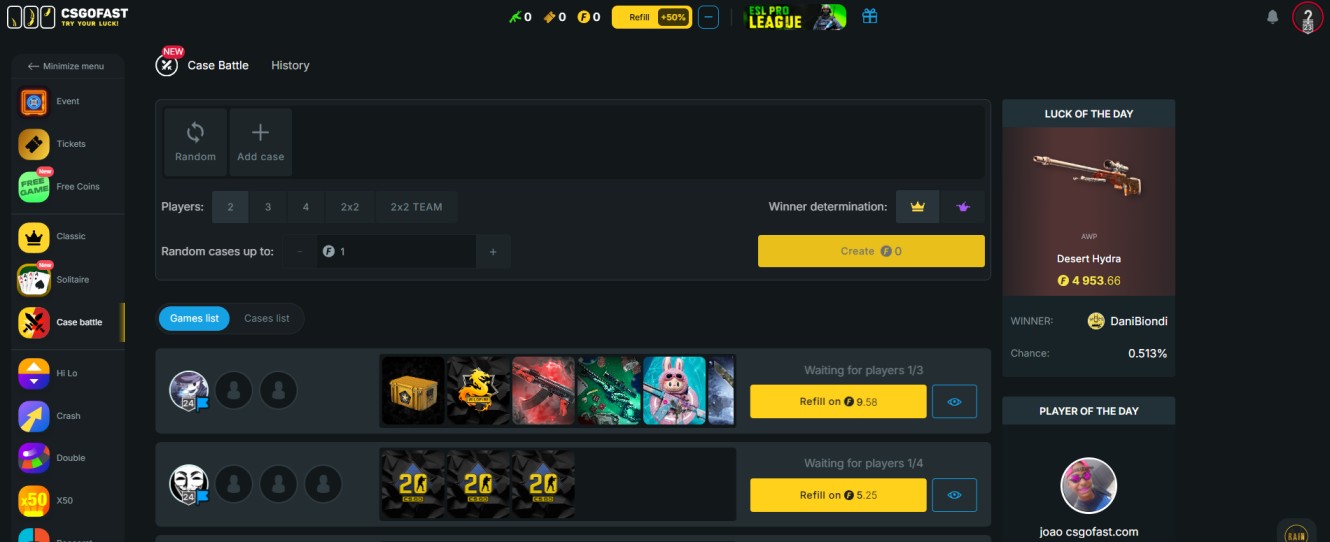 CSGOFAST Case Battle