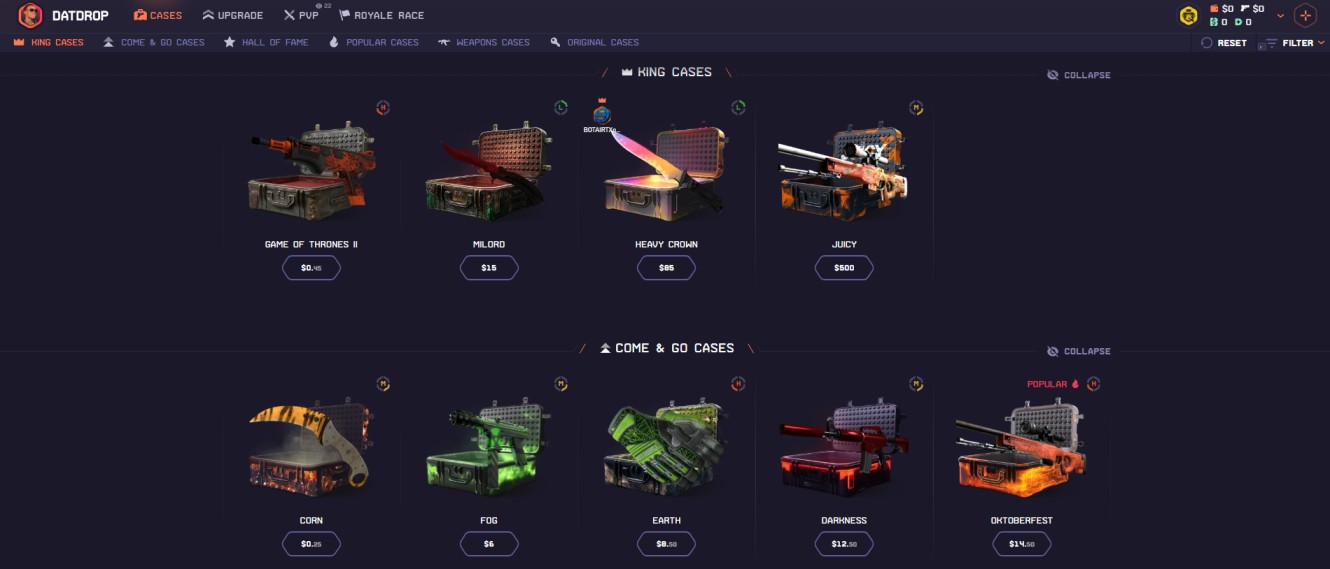 DatDrop Solo Case Openings