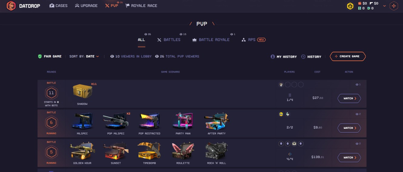 DatDrop PvP Battles