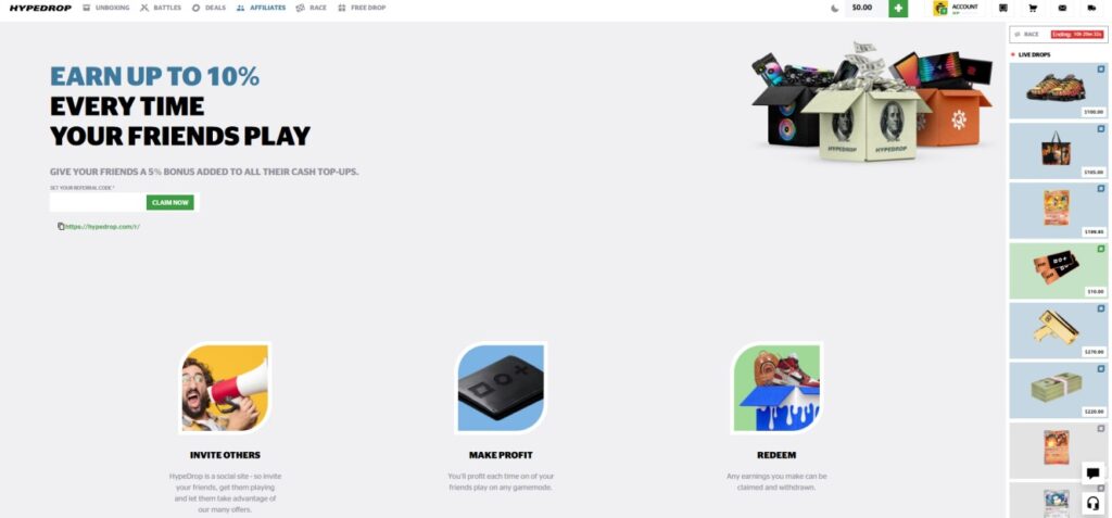Hypedrop Affiliate Program