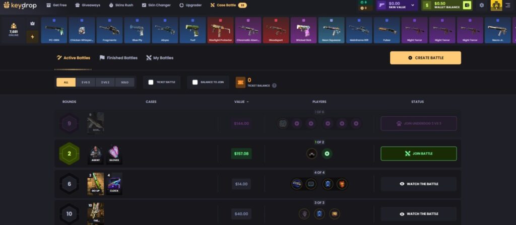 KeyDrop Case Battles
