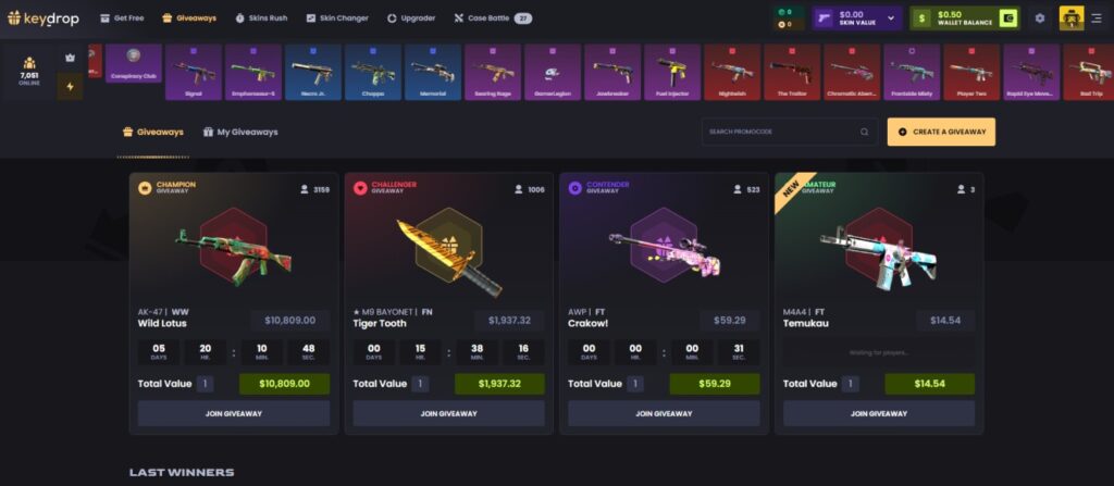 KeyDrop Giveaways