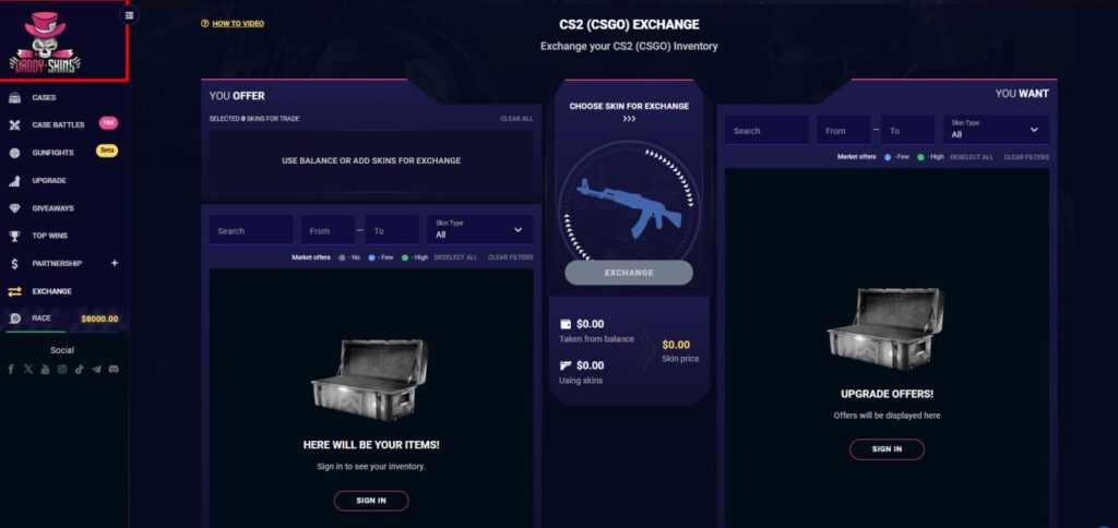 DaddySkins Exchange
